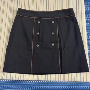 Simply Noelle Skirt Womens Large Black Knit Double Button Trim Pencil Mini NEW